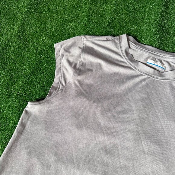 Columbia Cap Sleeve Gym Running Training Lightweight Shirt Top Round Neck Size L - Picture 6 of 14